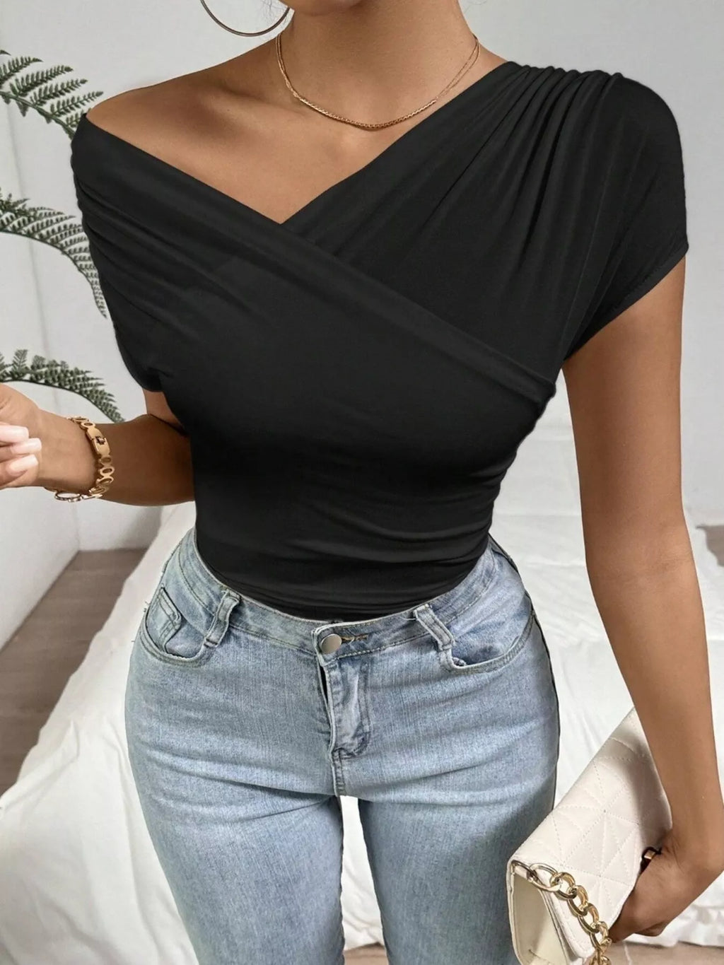 Cross-Wrap Slim Fit Top