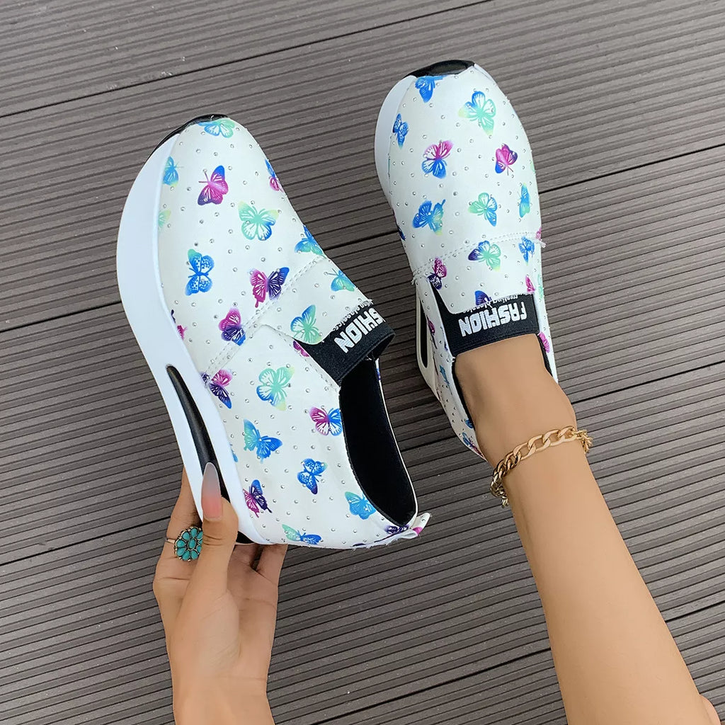 Butterfly Round Toe Slip-Ons