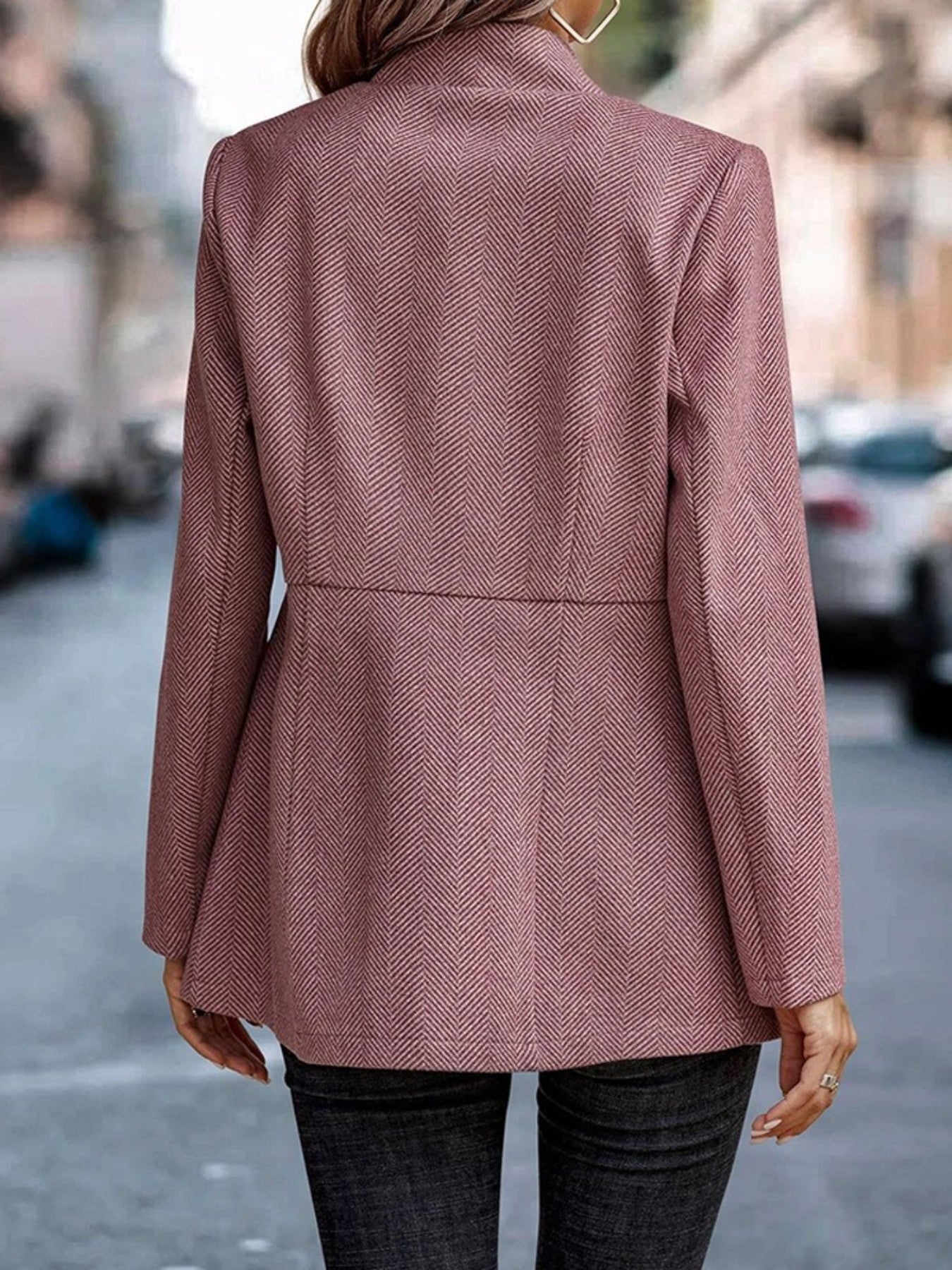 Slim Fit Open Front Blazer
