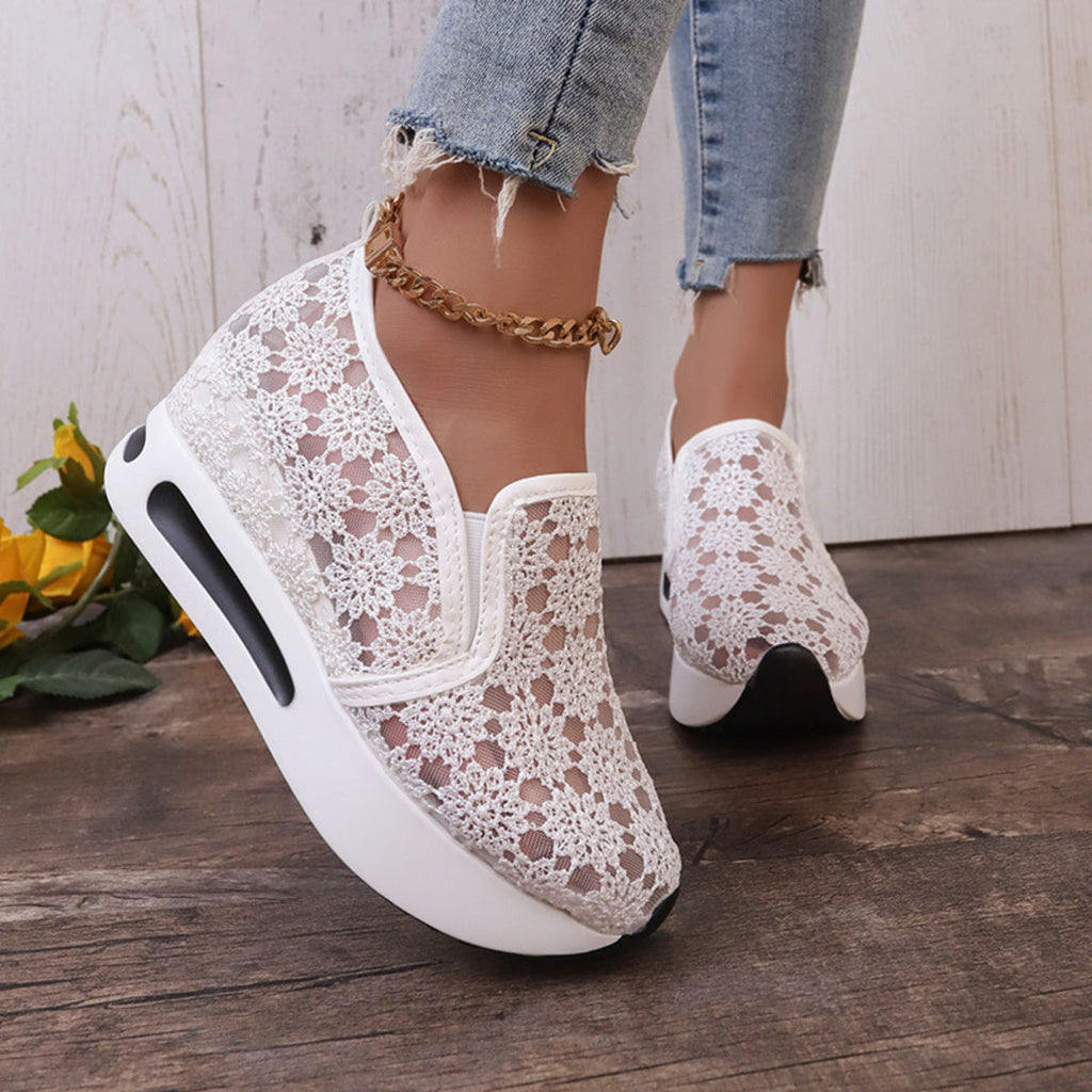 Floral Lace Breathable Slip-Ons
