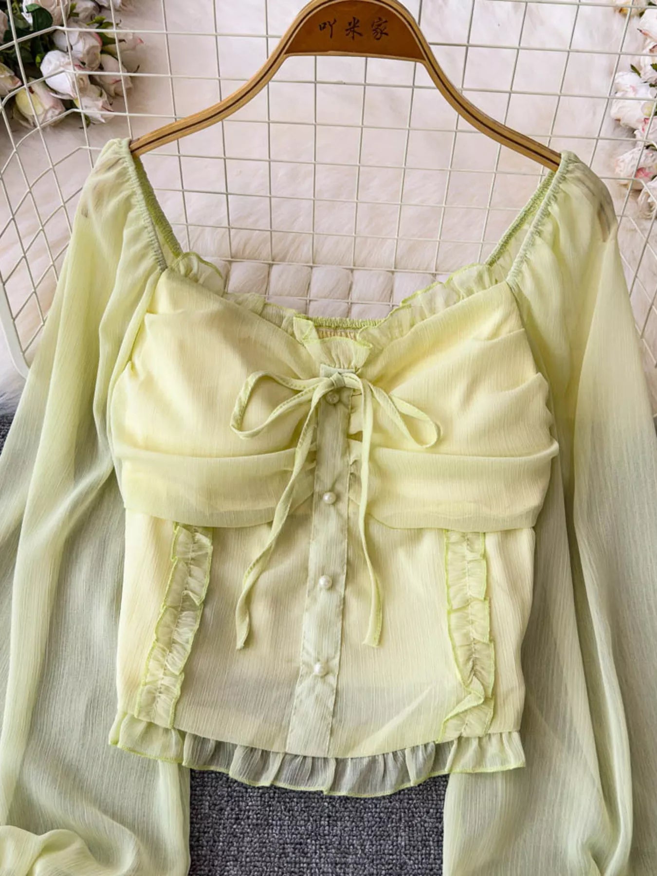 Frill Flounce Sleeve Blouse