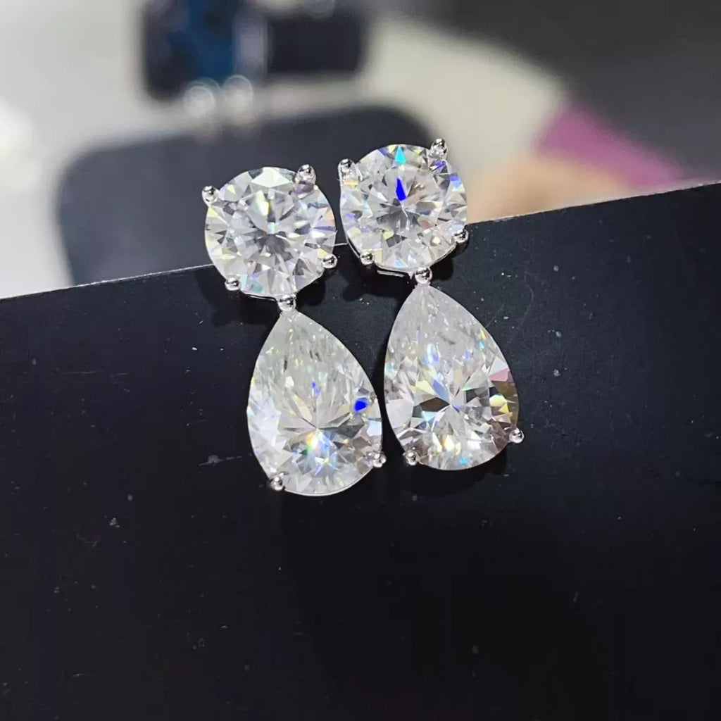 16 Carat Moissanite 925 Sterling Silver Earrings