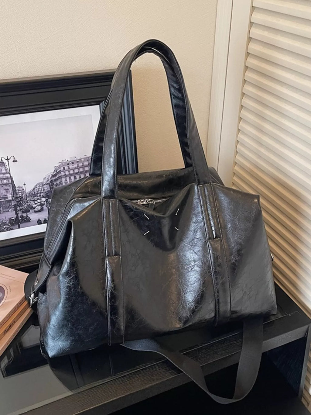 Vintage Style Leather Travel Bag
