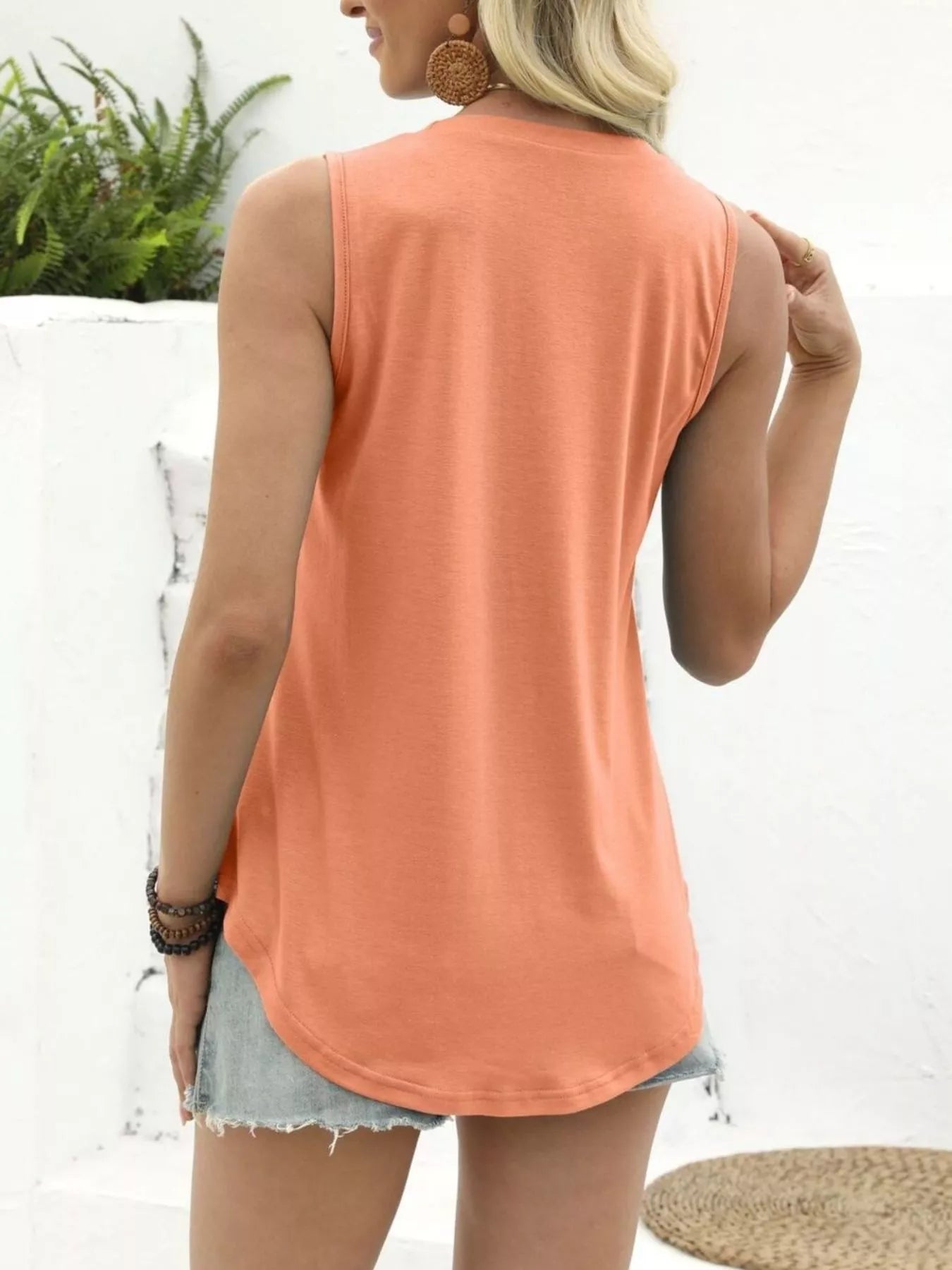 Round Neck Casual Tank Top