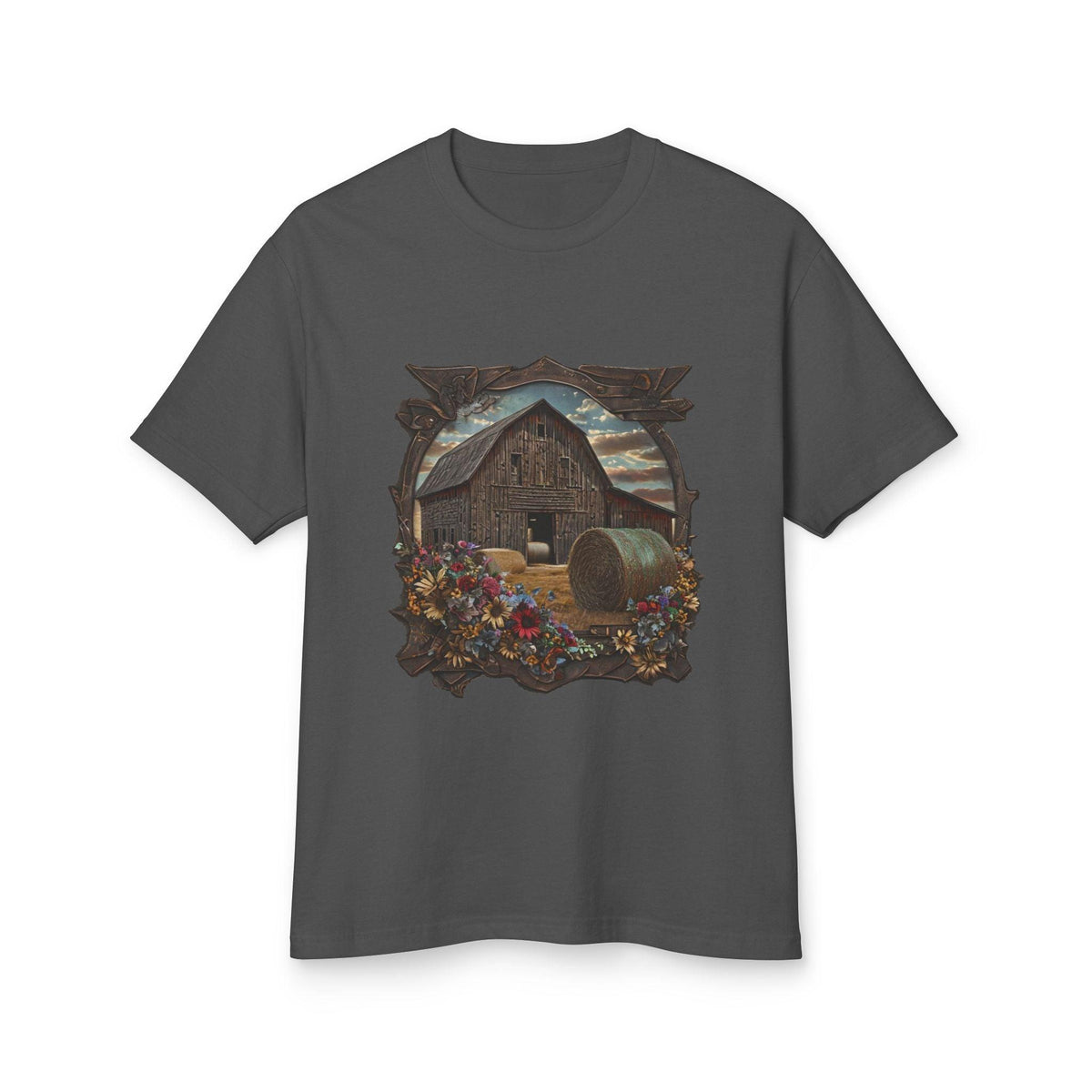 Weathered Barn and Wildflowers Tee