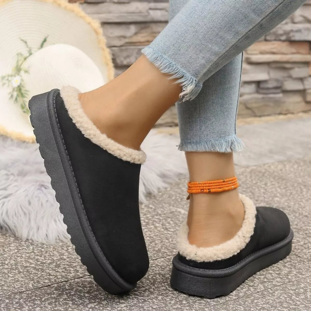 Cozy Plush Lined Platform Slippers
