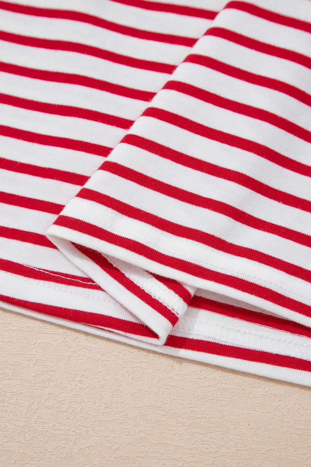 Floral Stripe Patchwork Puff Sleeve Round Neck Top