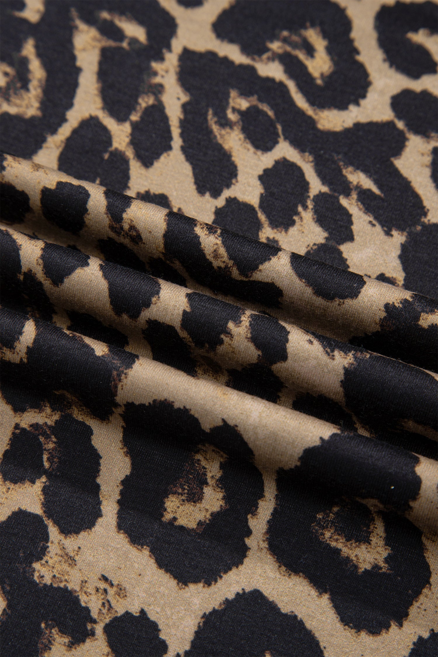 Leopard & Floral Square Neck Long Sleeve T-Shirt