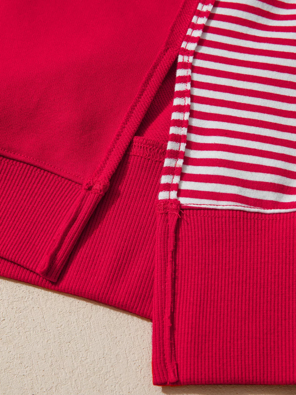Striped Patchwork Sleeve Colorblock Sweatshirt