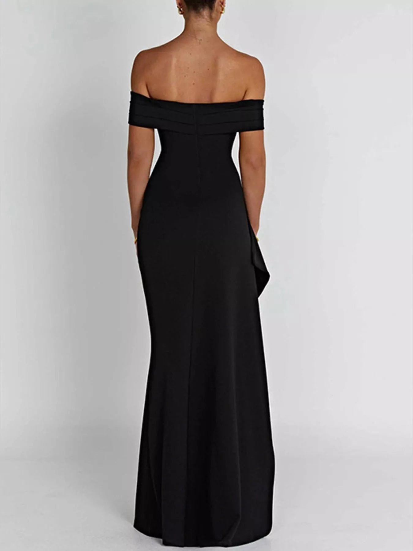 Off-Shoulder High Slit Maxi Dress