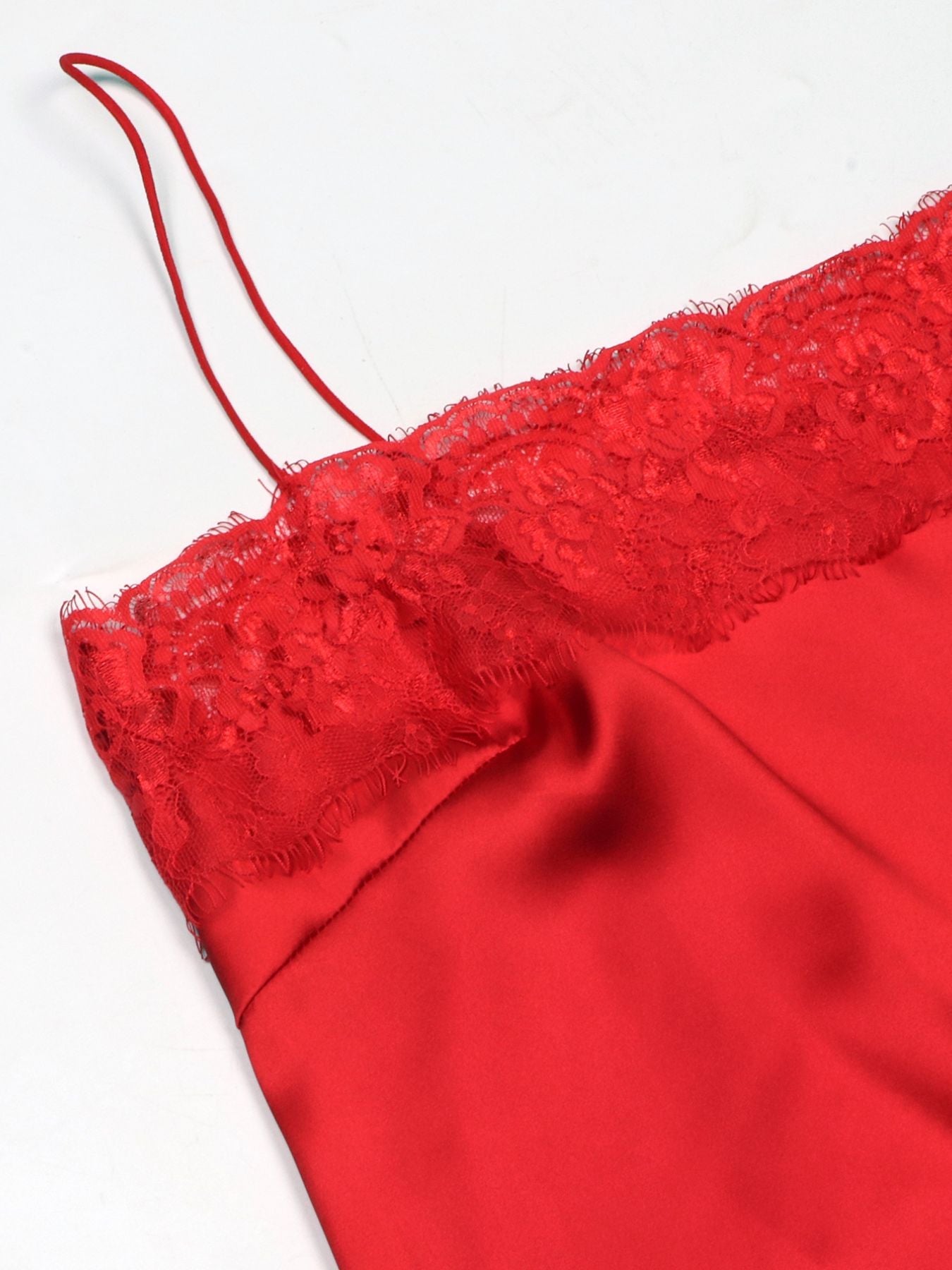 Lace Trimmed Satin Cami