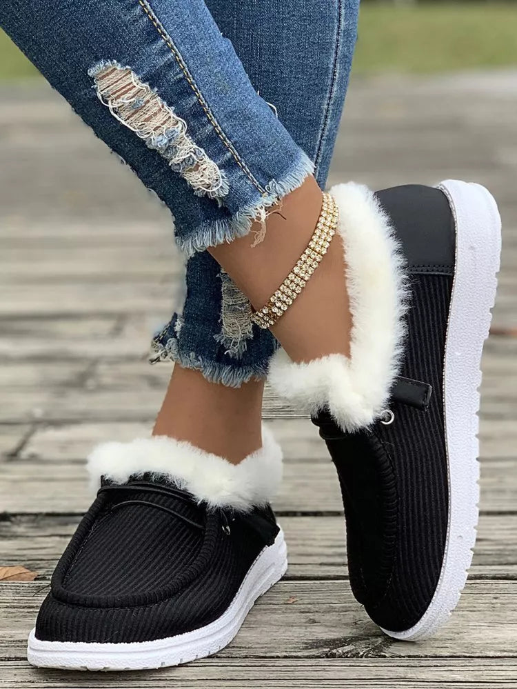 Cozy Plush-Lined Flats Slip-Ons