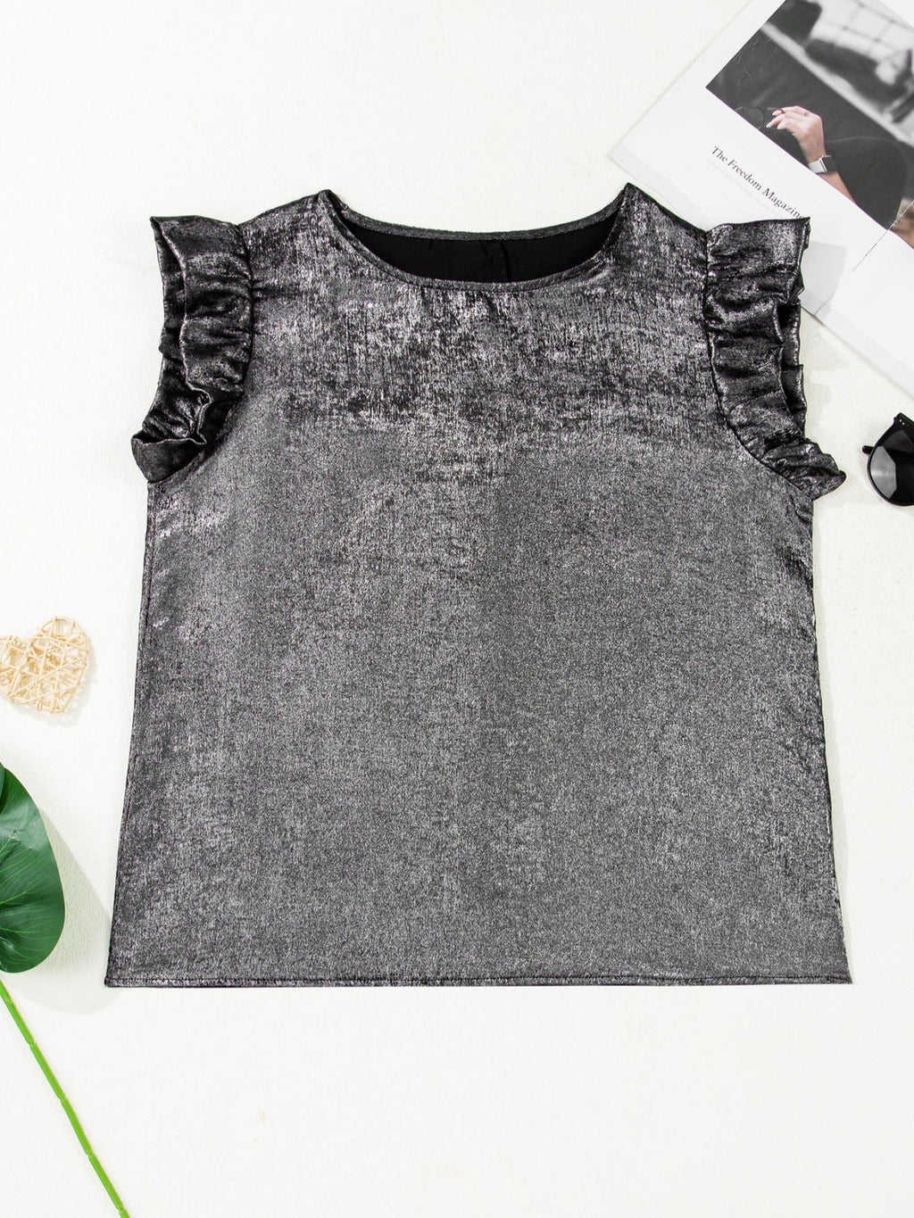 Ruffled Round Neck Tank