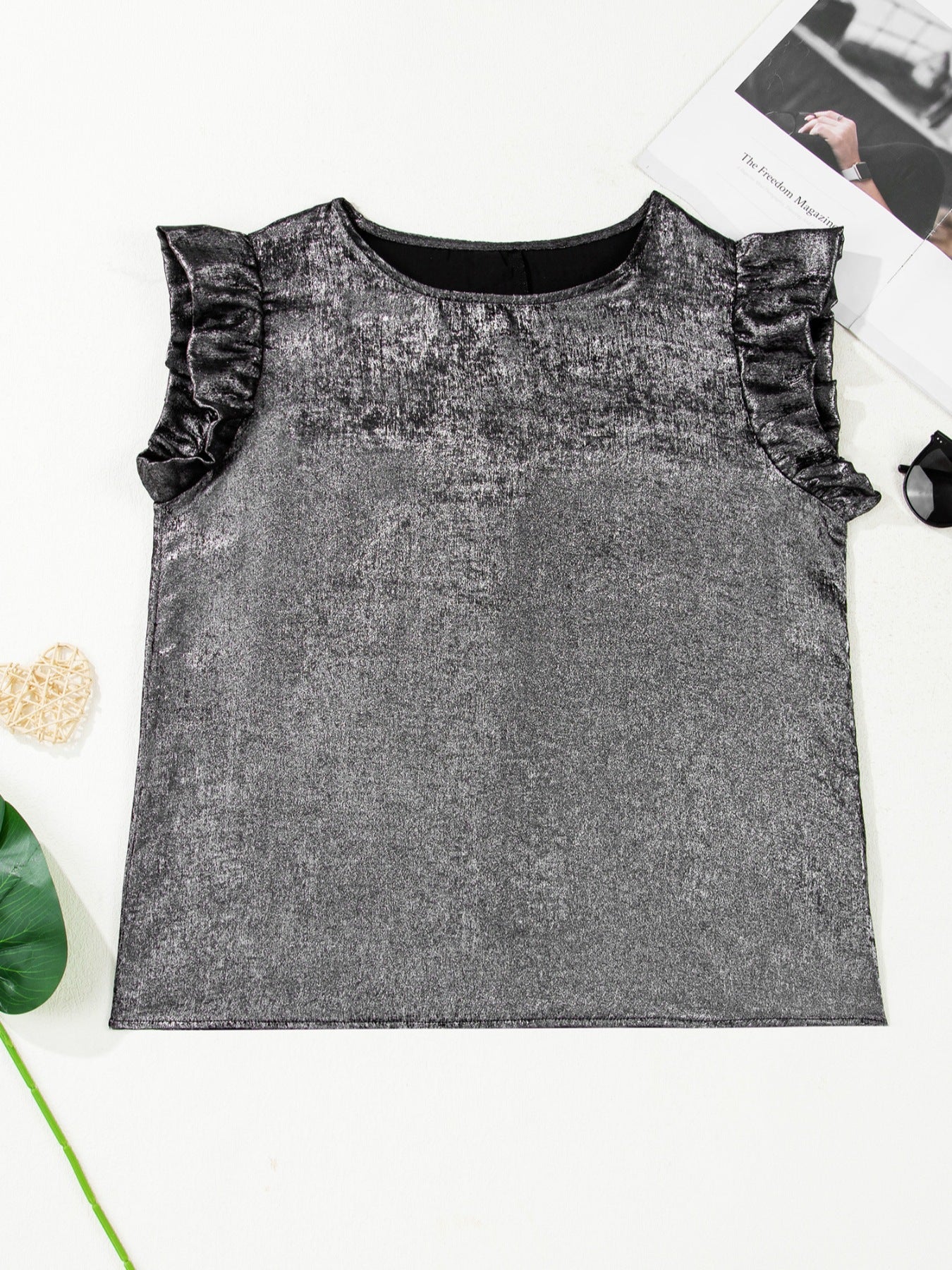 Ruffled Round Neck Tank
