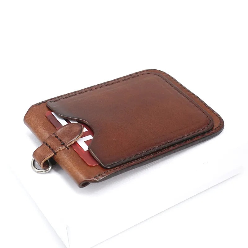 🏷️✨ Genuine Leather ID Badge Holder — Vertical Style Card Case with Lanyard, Keychain or Pull Buckle ✨🏷️