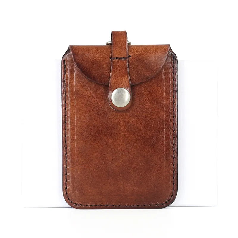 🏷️✨ Genuine Leather ID Badge Holder — Vertical Style Card Case with Lanyard, Keychain or Pull Buckle ✨🏷️