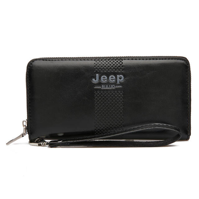 👜✨ JEEP BULUO Men's Long Wallet — Large Capacity Leather Clutch Purse ✨👜