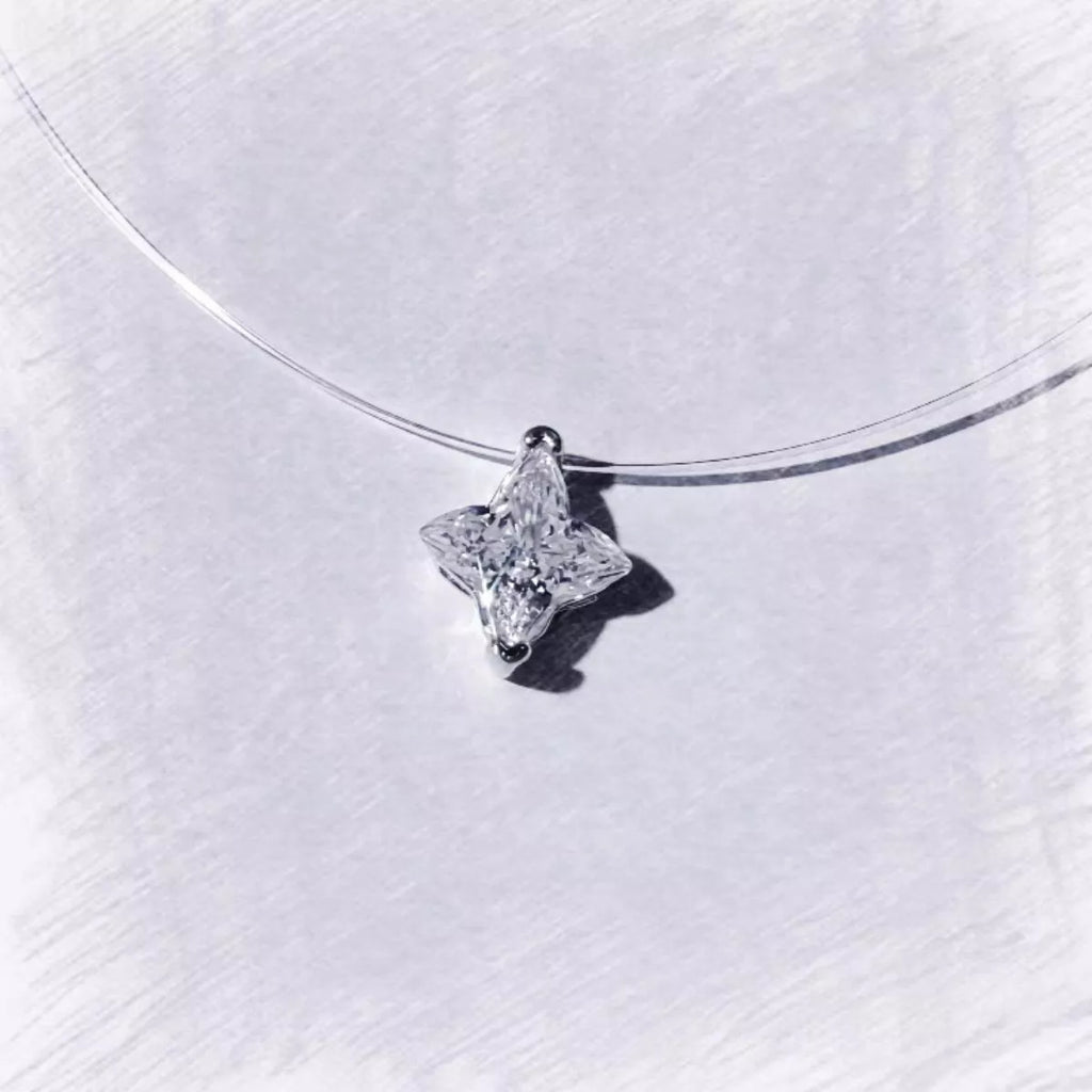 2 Carat 925 Sterling Silver Moissanite Star Pendant Necklace