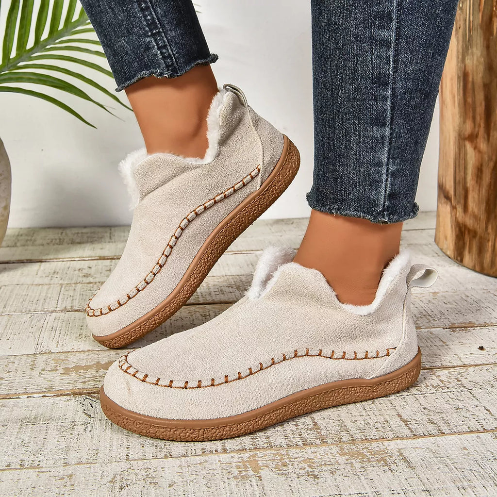 Round Toe Sherpa-Lined Slip-Ons