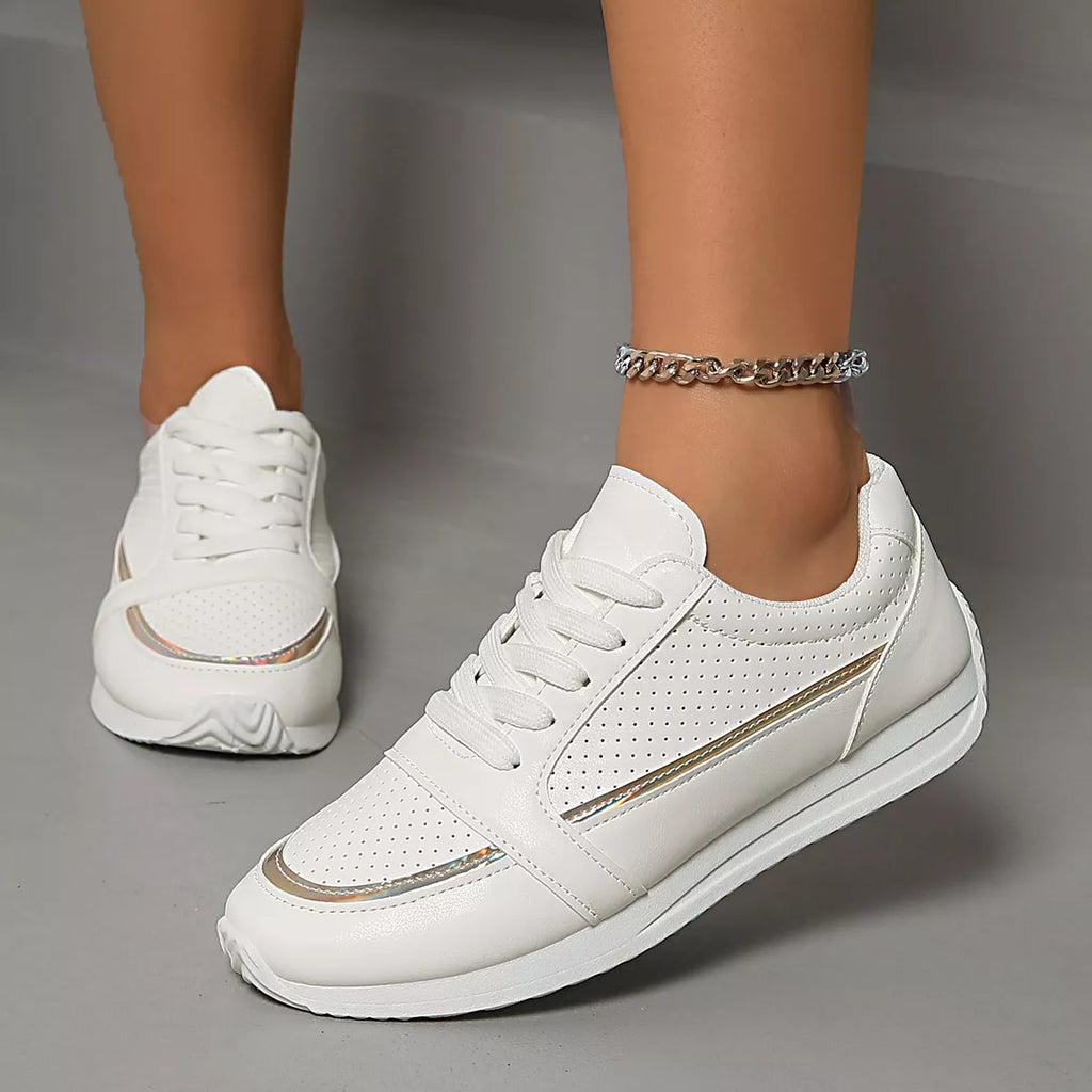 Round Toe Lace Up Sneakers
