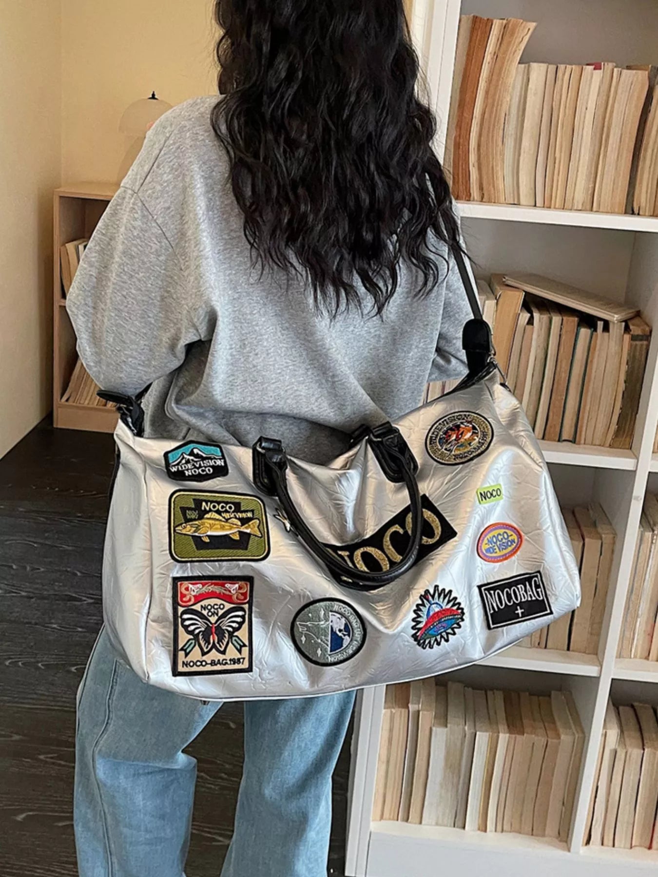 Patchwork Embellished Travel Bag