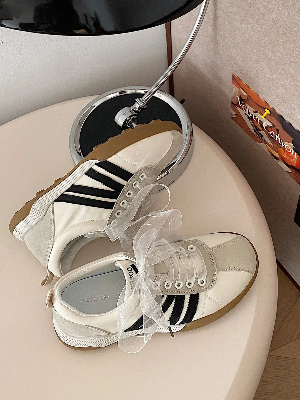 Striped Lace Up Sneakers