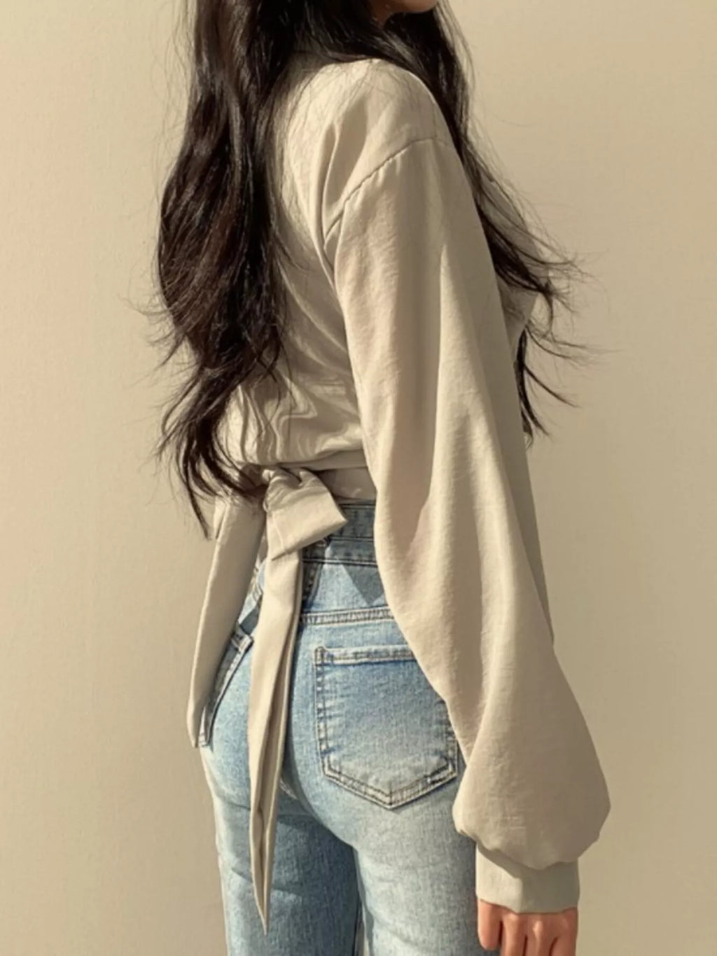 Twisted Front Long Sleeve Shirt