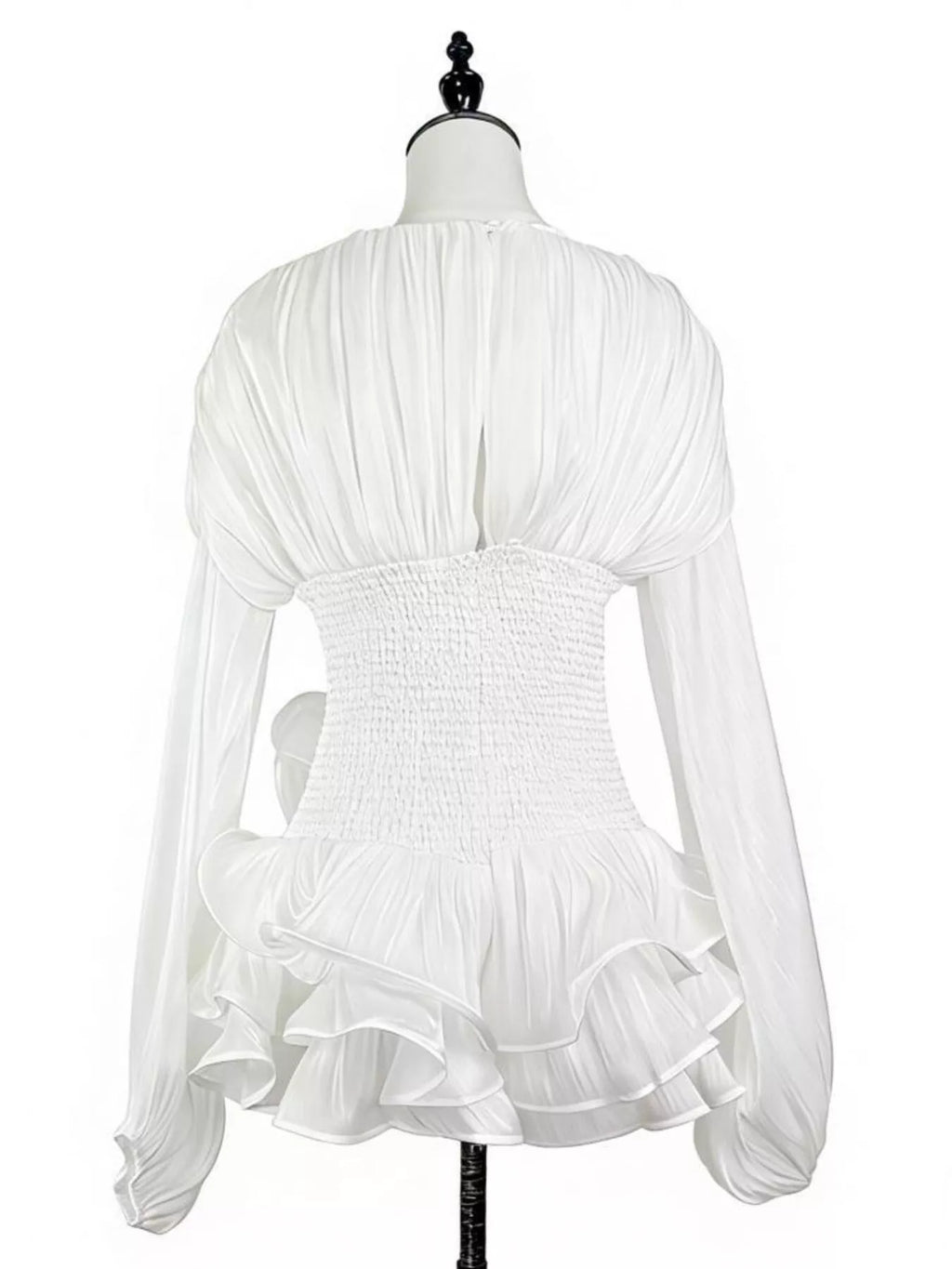 Ruffled Long Sleeve Mini Dress