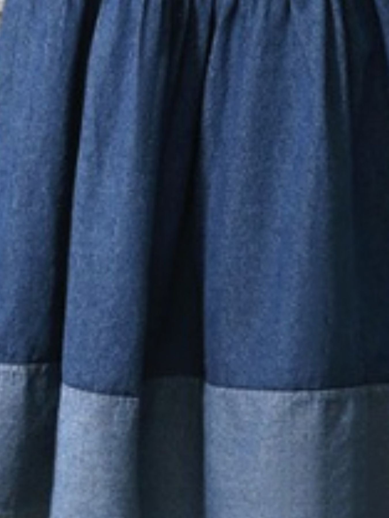 Tiered Denim Midi Skirt