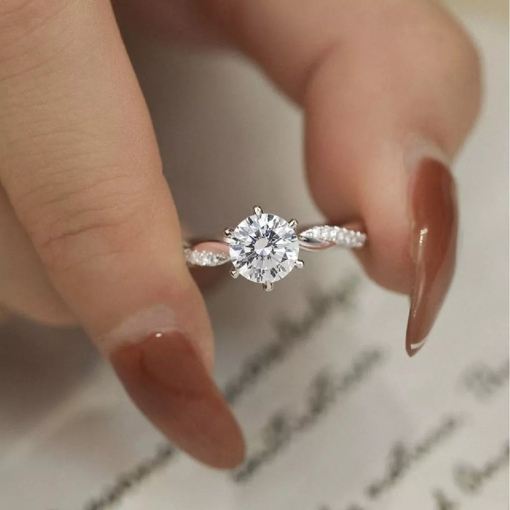 1 Carat 925 Sterling Silver Moissanite Ring