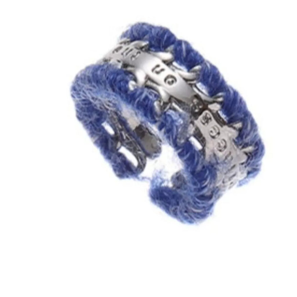 Brass Yarn-Wrapped Open Ring