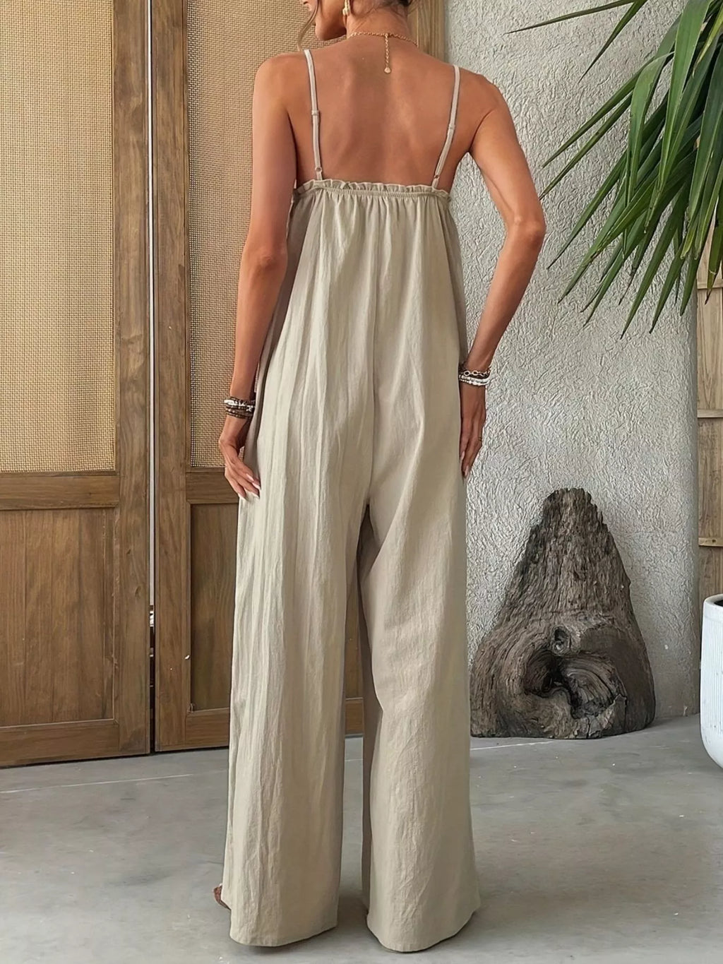 Sleeveless Wide Leg Casual Jumpsuit