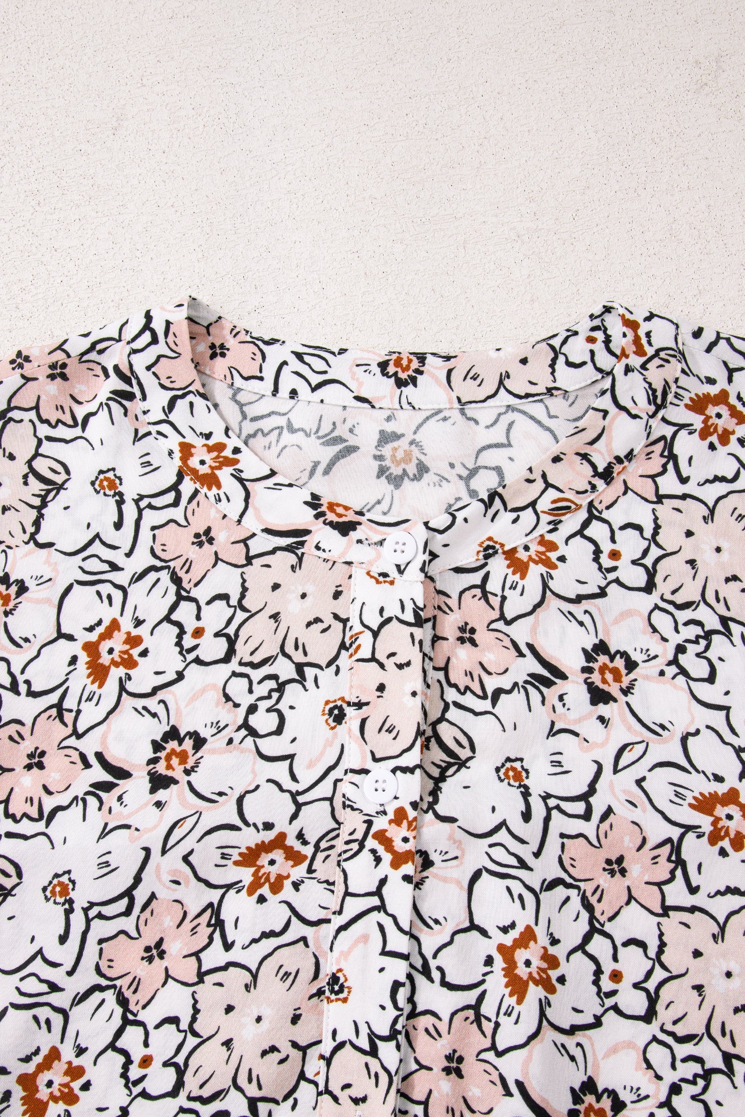 Floral Frilled Puff Sleeve Button Down Shirt