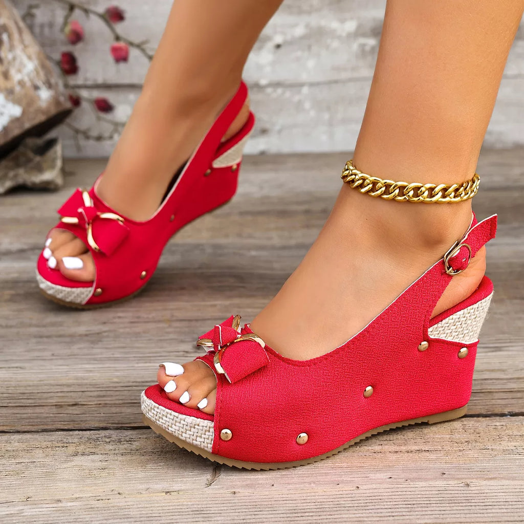 Peep Toe Wedge Sandals