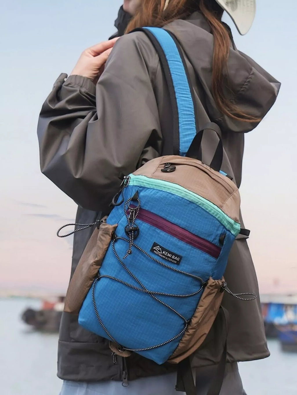 Lightweight Contrast Backpack Bag
