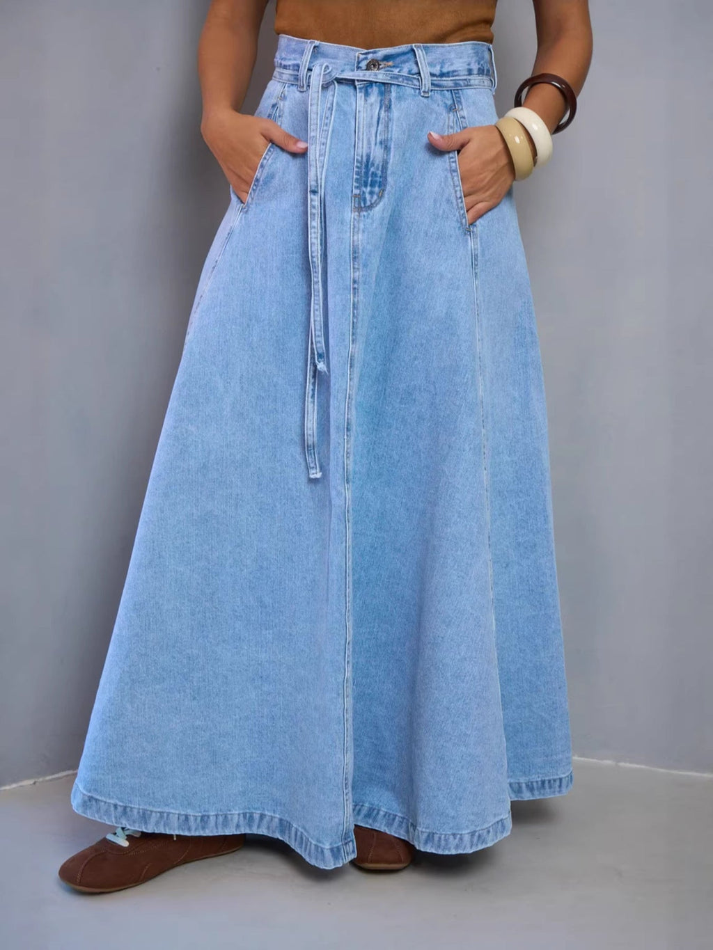 High-Waisted Denim Skirt