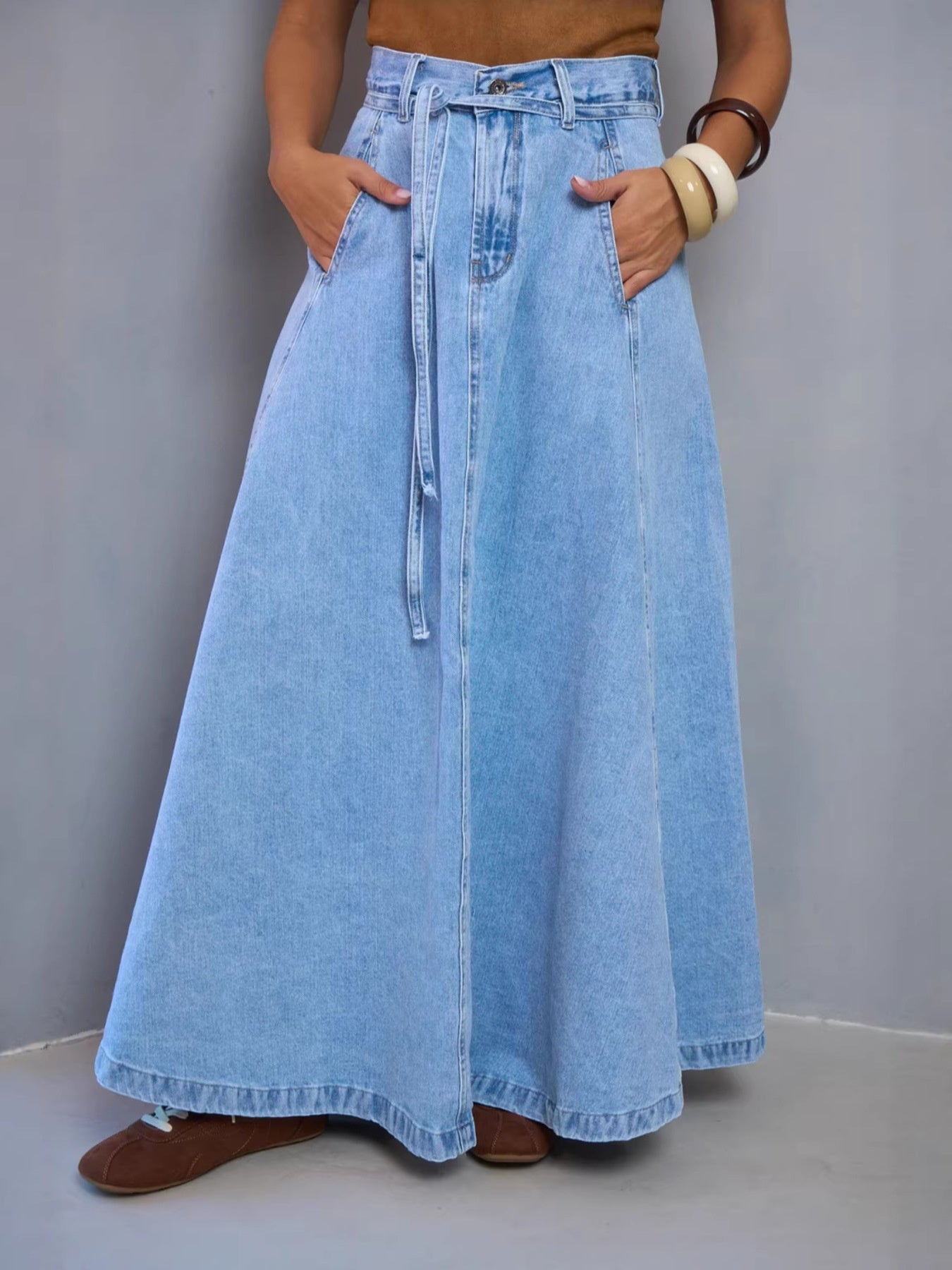 High-Waisted Denim Skirt