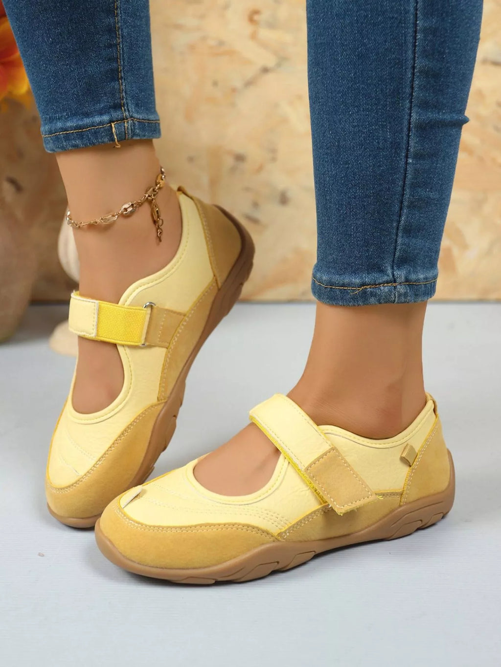 Round Toe Flats Velcro Strap Loafers