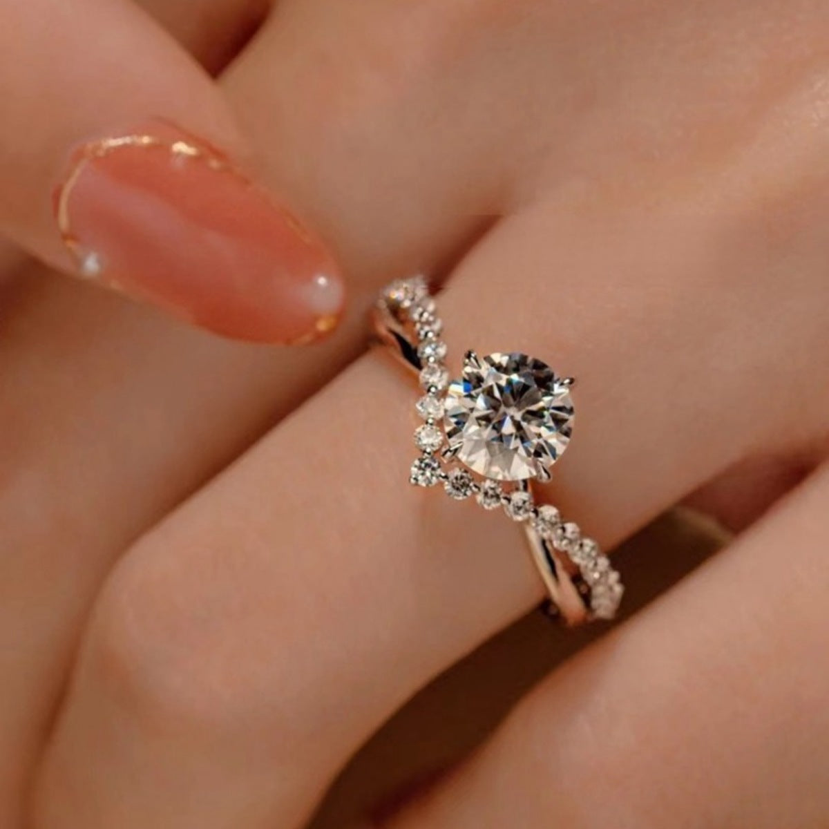 1 Carat Moissanite 925 Sterling Silver Ring