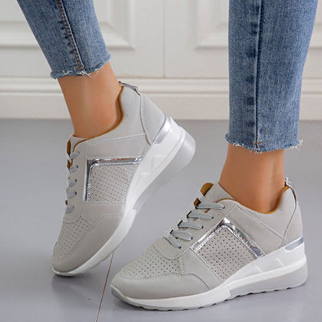 Lace Up Wedge Sneakers