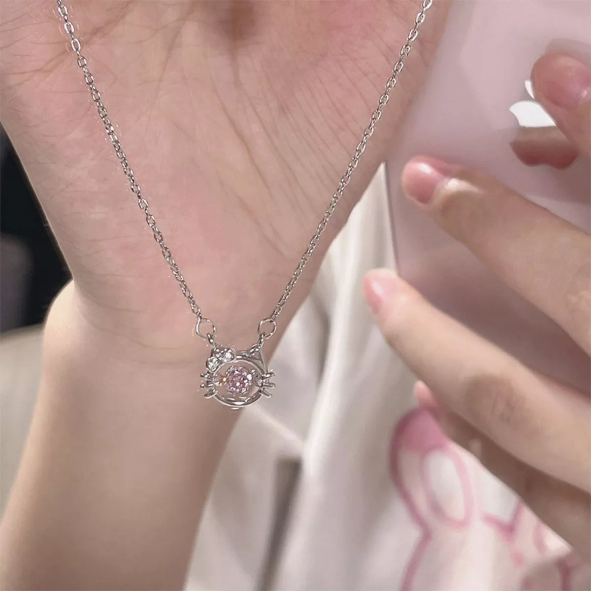 925 Sterling Silver Cat Necklace