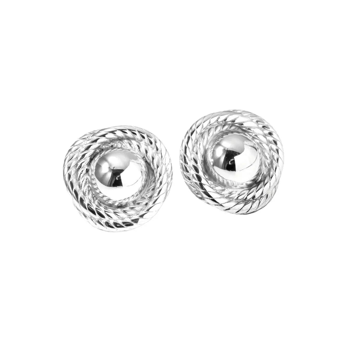 Twisted Rope Circle Stud Earrings