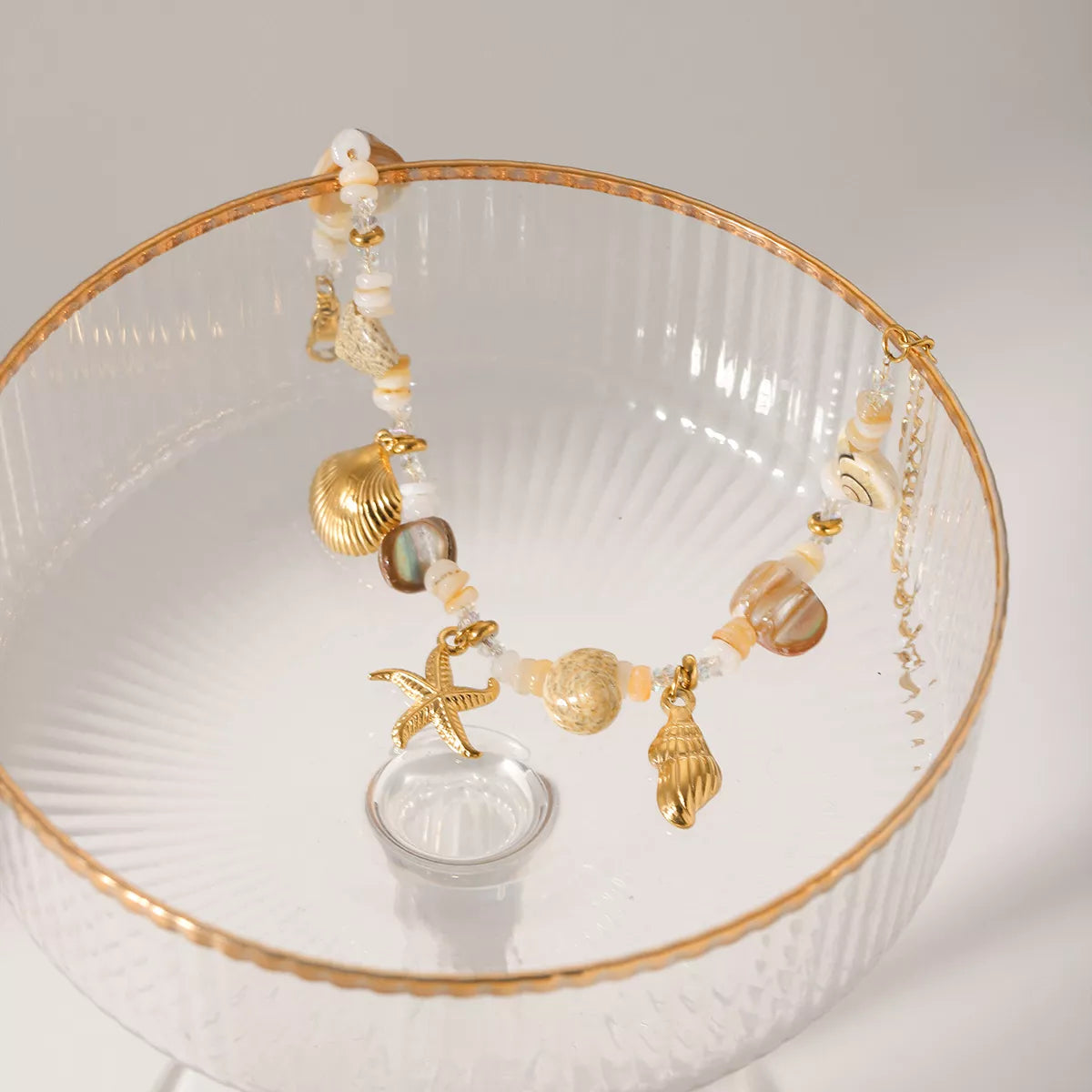 18K Gold-Plated Shell Charm Bracelet