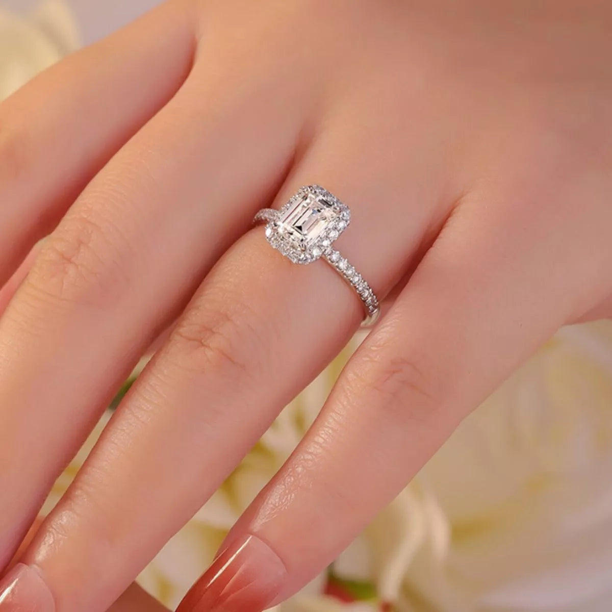 1 Carat Moissanite 925 Sterling Silver Ring
