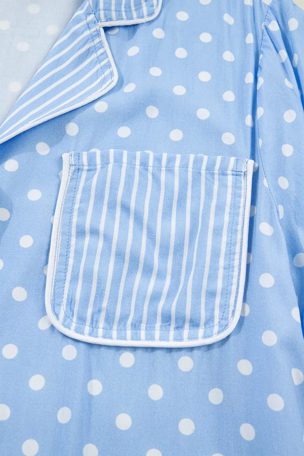 Dotted Print Soft Short Pajama Set