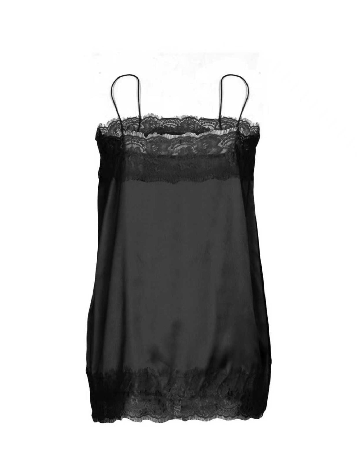 Lace Trimmed Satin Cami