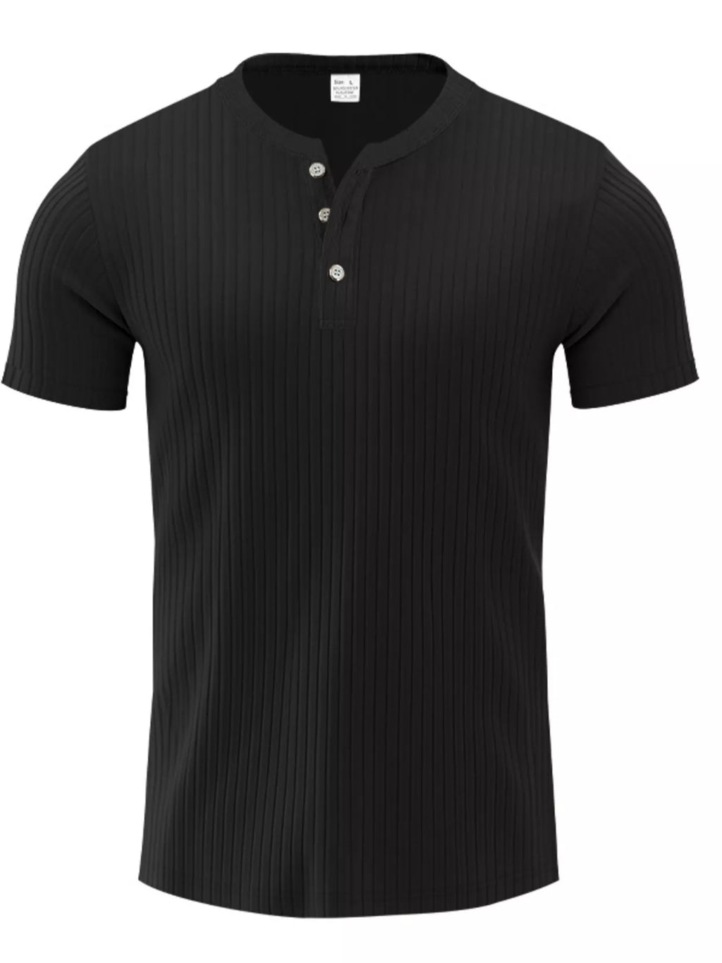 Men's Full Size Ribbed Button-Down Casual T-Shirt Plus Size