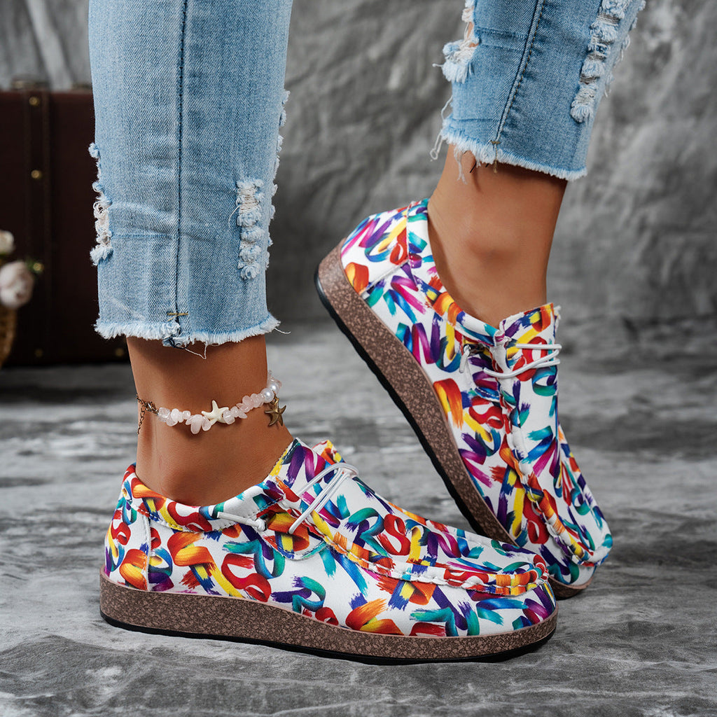 Colorful Printed Casual Loafers