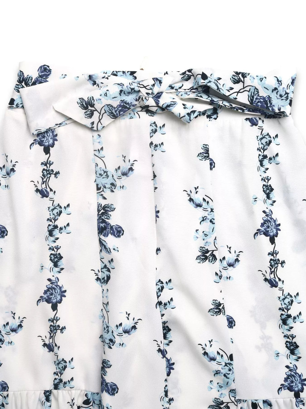 Floral Print Tie Front Wide Leg Pants