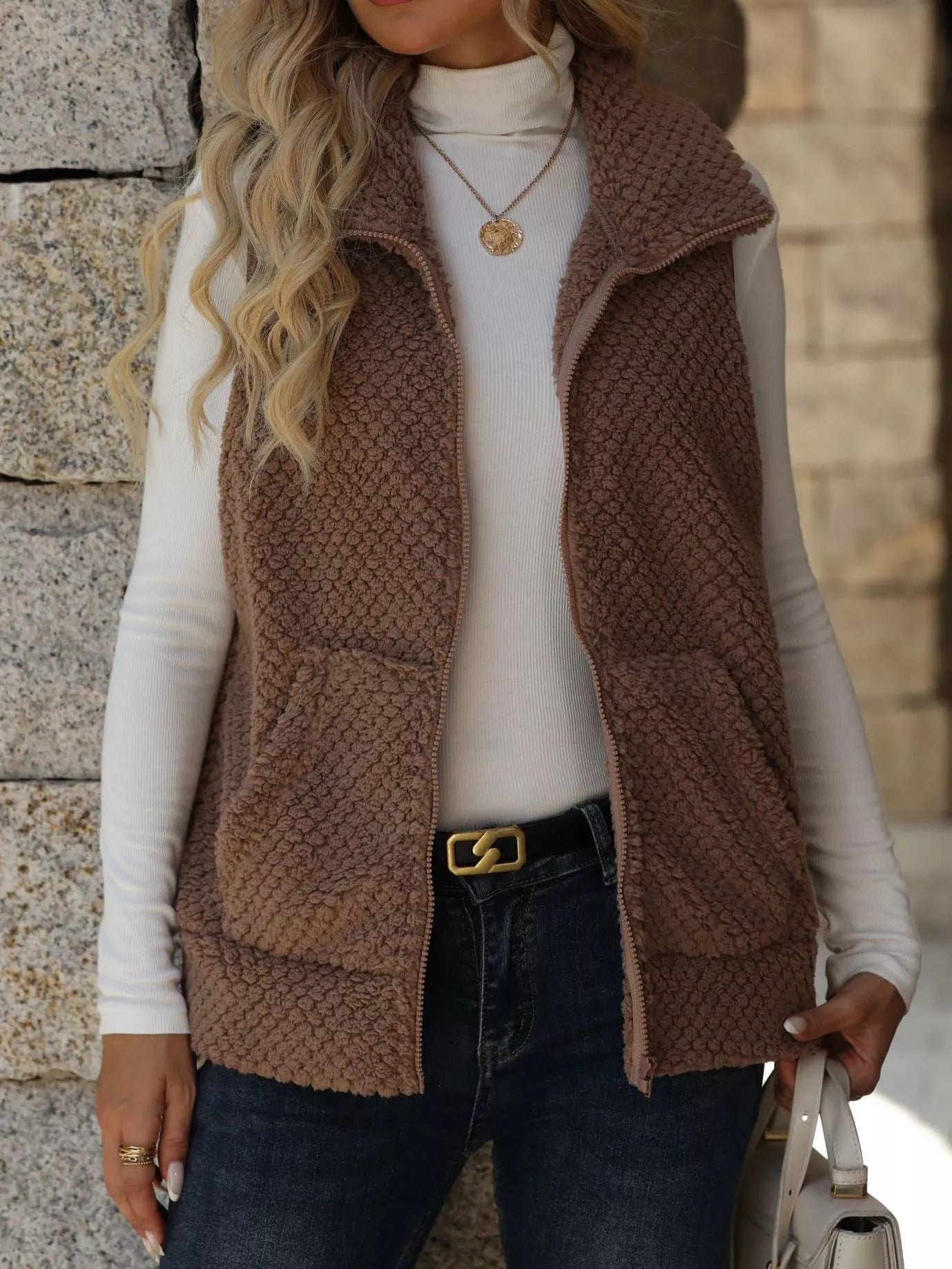 Zip-Up Vest Coat